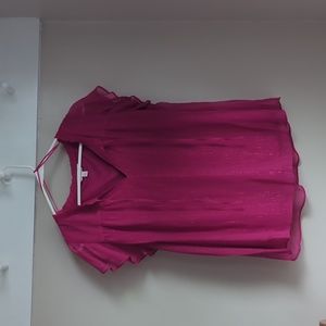 Pink tinsel sparkly formal blouse by Lauren Conrad LC